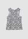 White ribbed stretch-cotton tank top with floral print_1