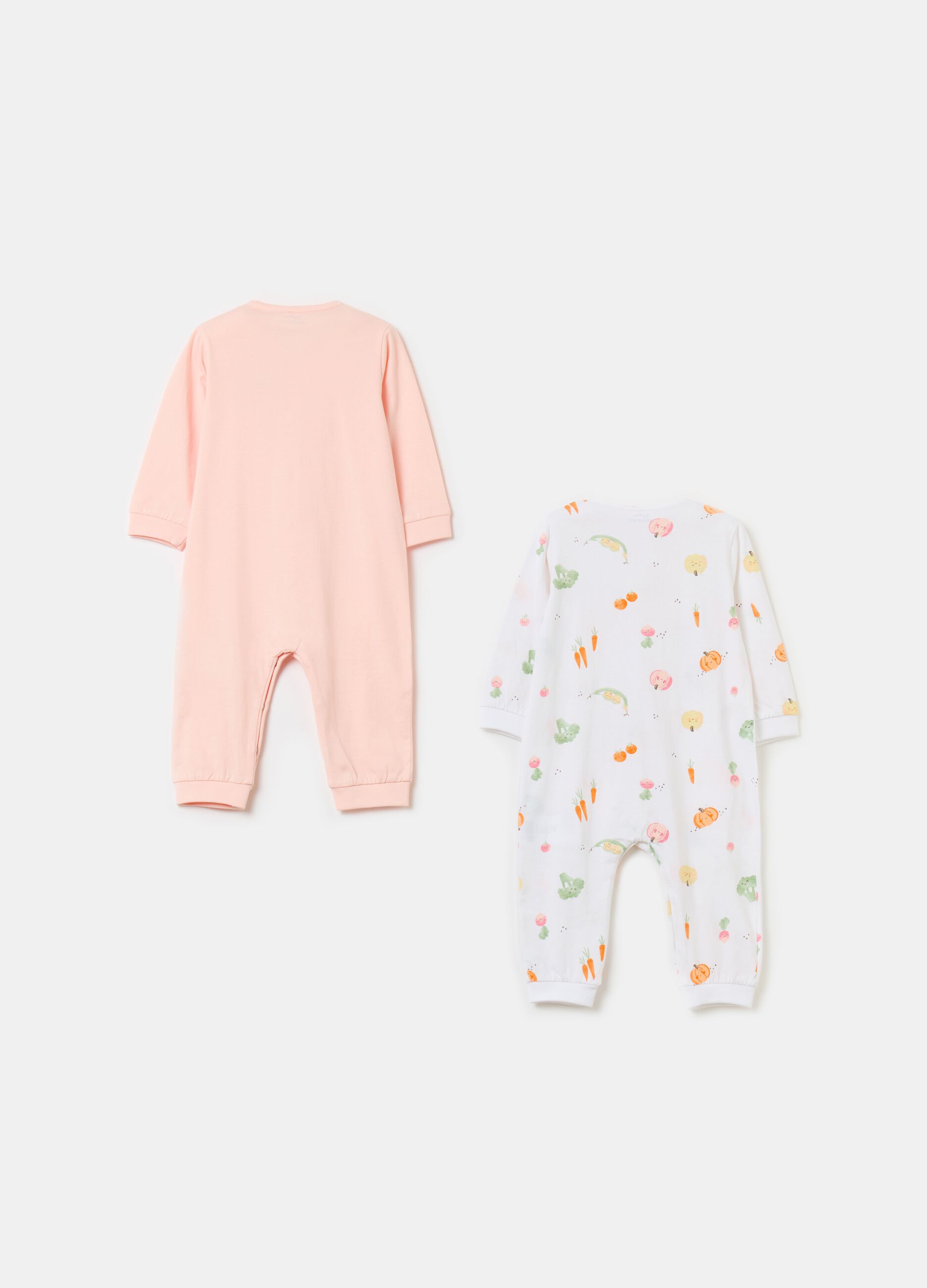 Two-pack organic cotton onesies with small vegetables print