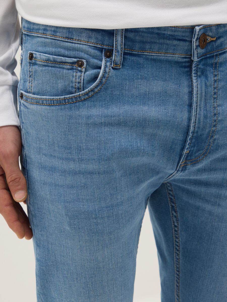 Light blue skinny fit stretch cotton jeans_3