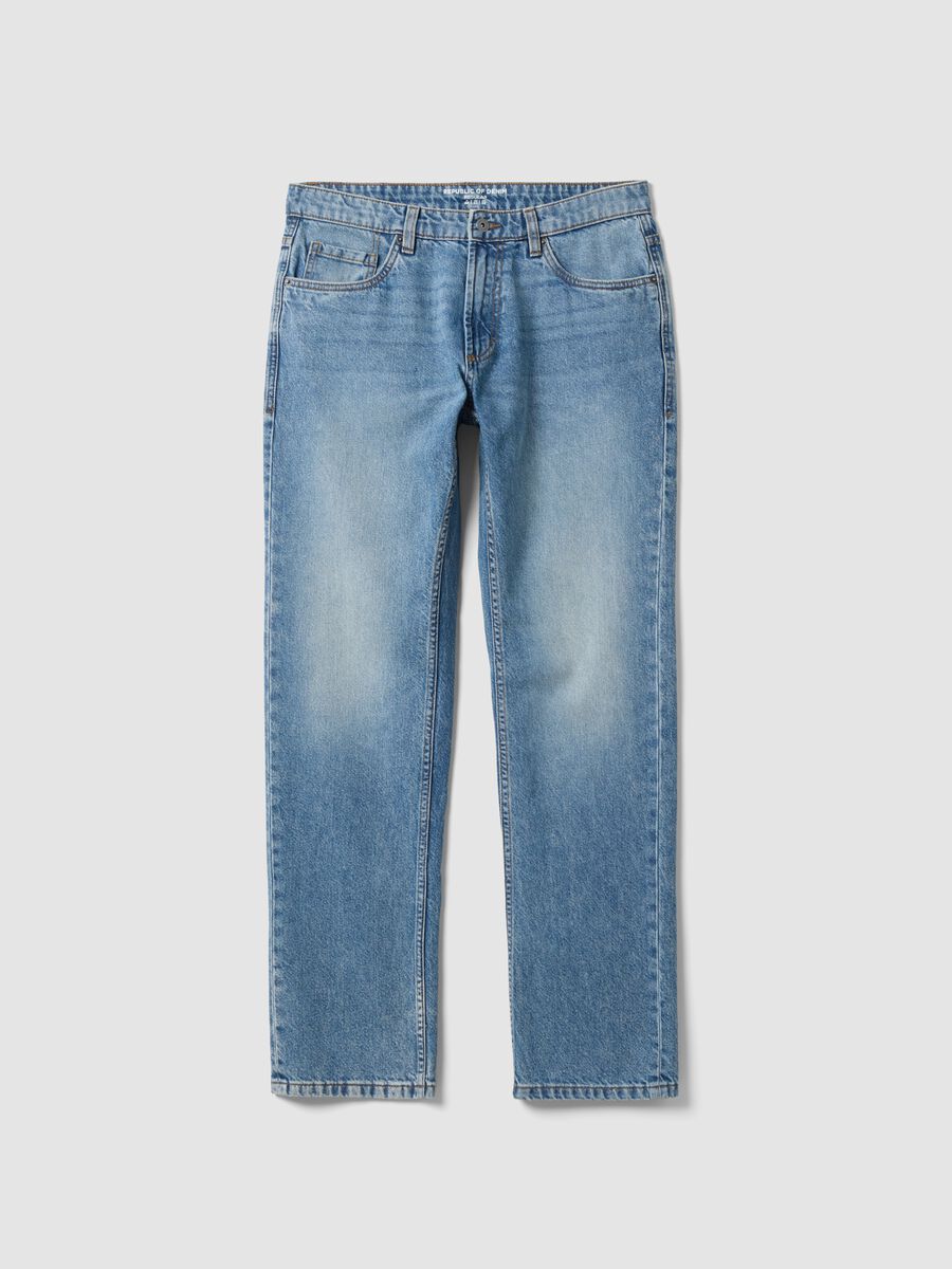 Regular-fit pure cotton denim jeans_0