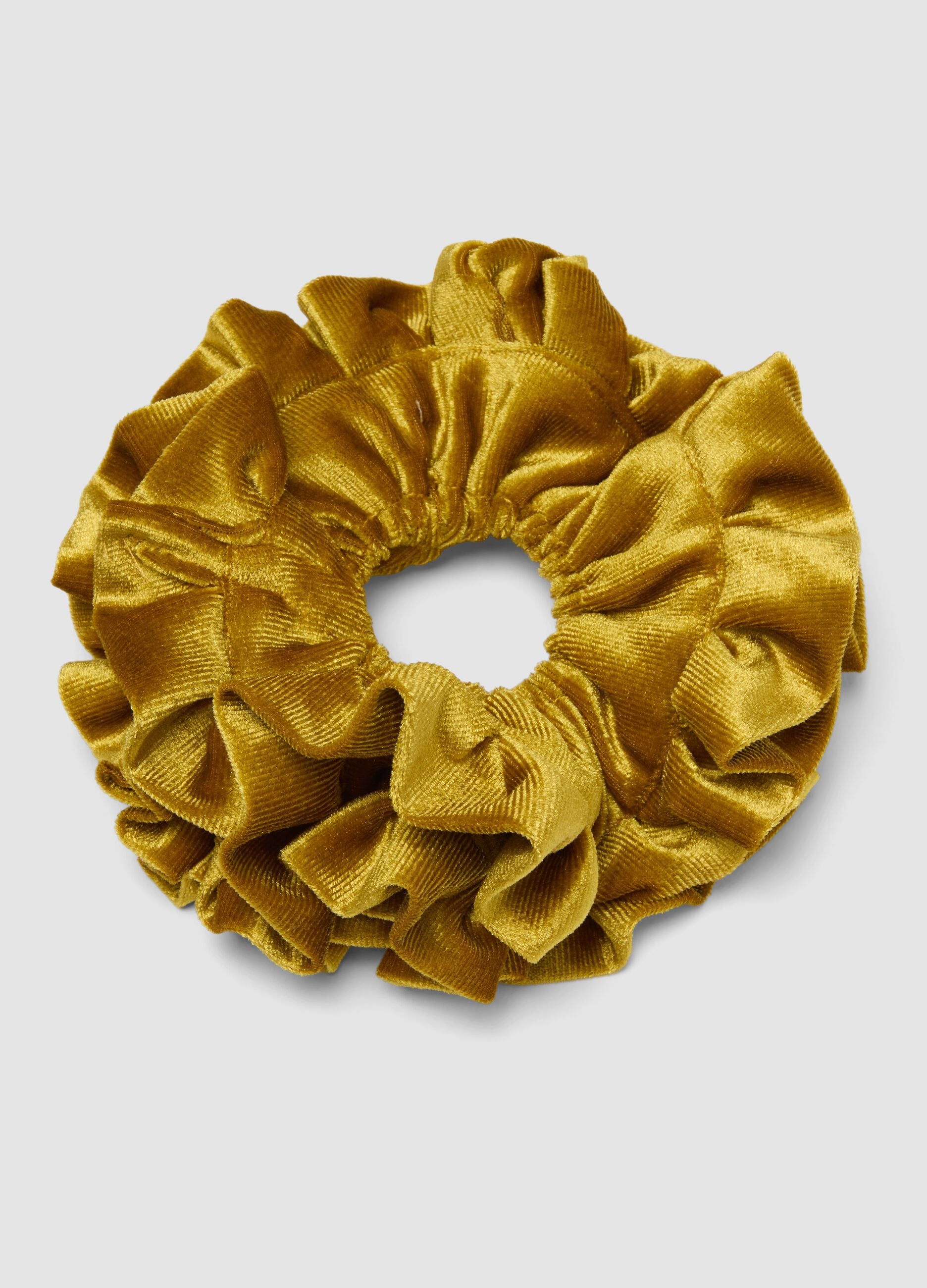 Scrunchie giallo effetto vellutato