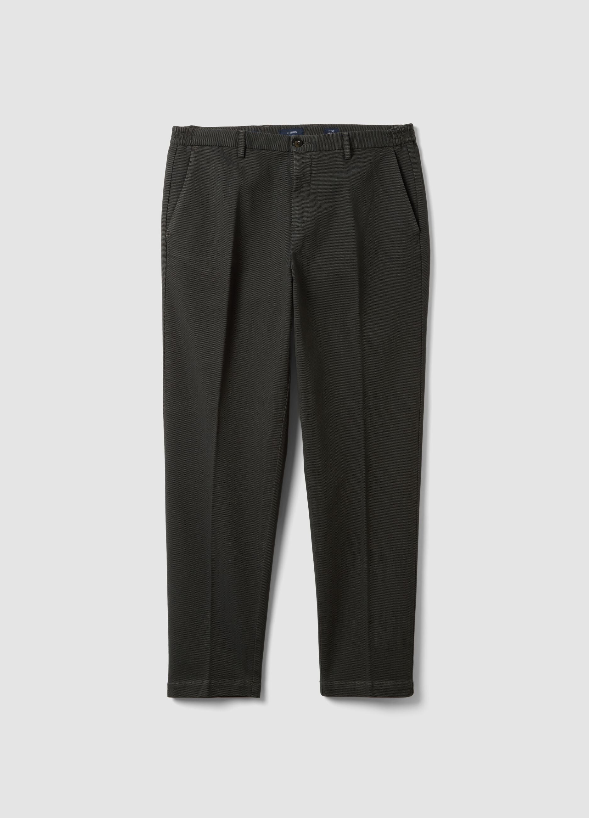 Pantaloni chino marroni in cotone e modal elasticizzato