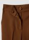 Brown stretch viscose formal trousers, straight fit_1