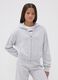 Girls&rsquo; short grey pure cotton hoodie with crew neck_1