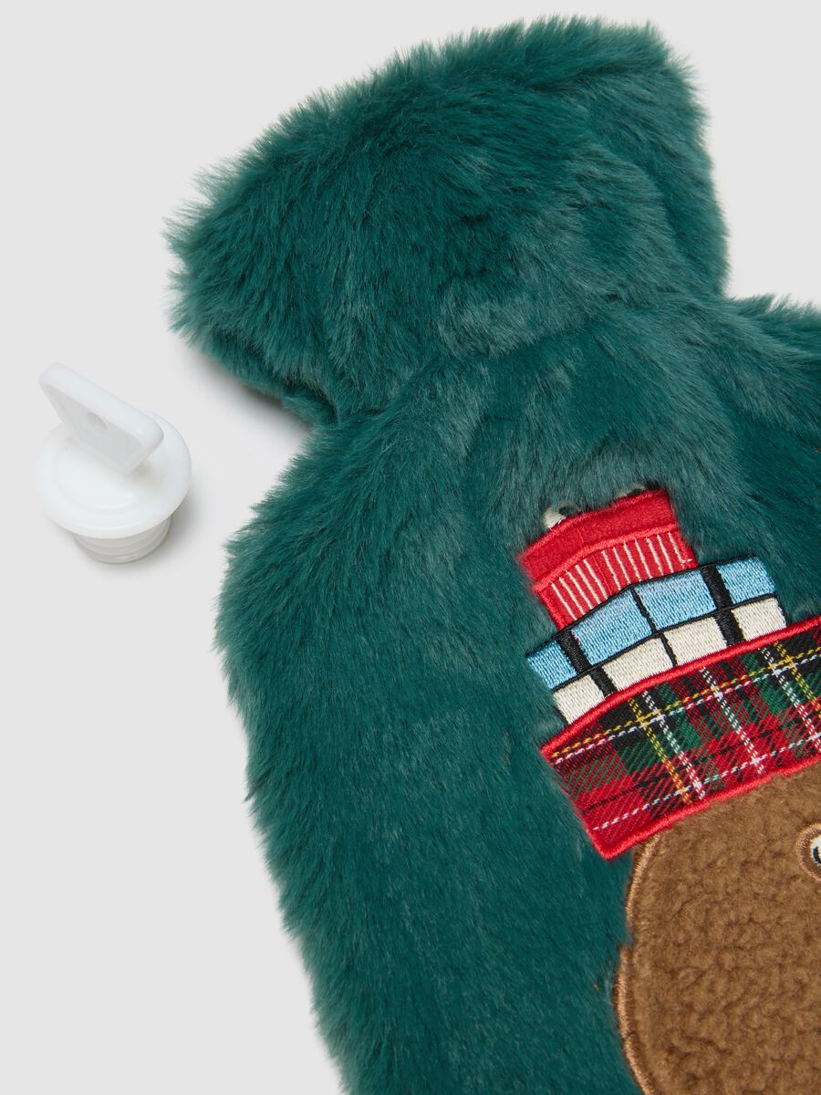 Christmas green hot water bottle with cover_2