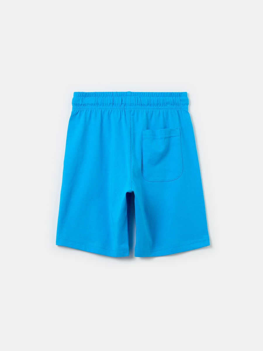Cotton Bermuda shorts with drawstring and print_1