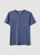Blue pure cotton T-shirt with seraph collar regular fit_4