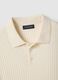 Short-sleeved white striped polo in pure cotton regular fit_5