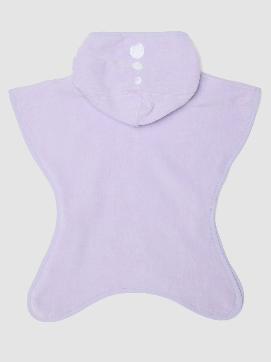 Purple pure-cotton starfish poncho for baby girls_1