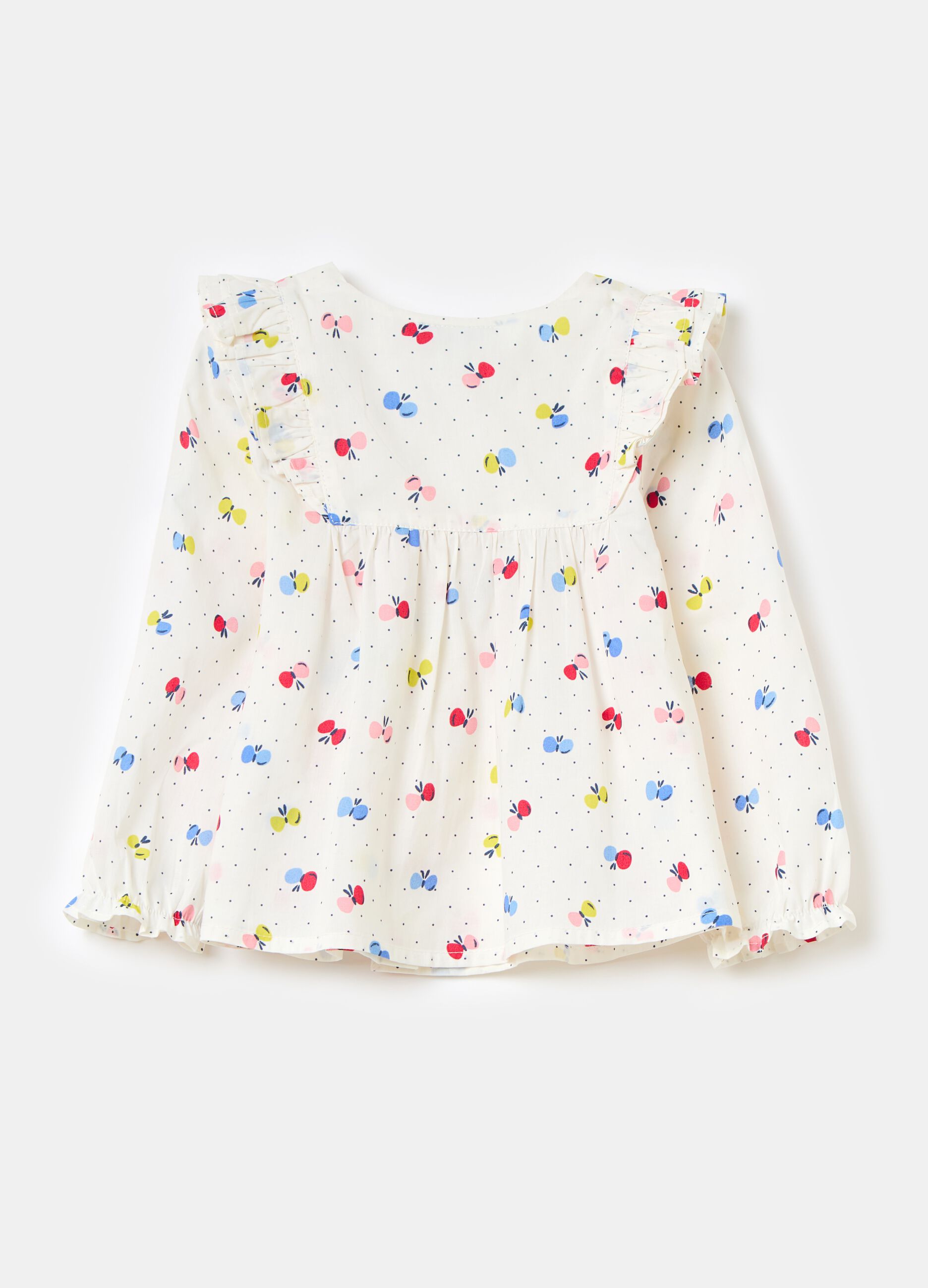 Camisa de algodón estampado mariposas