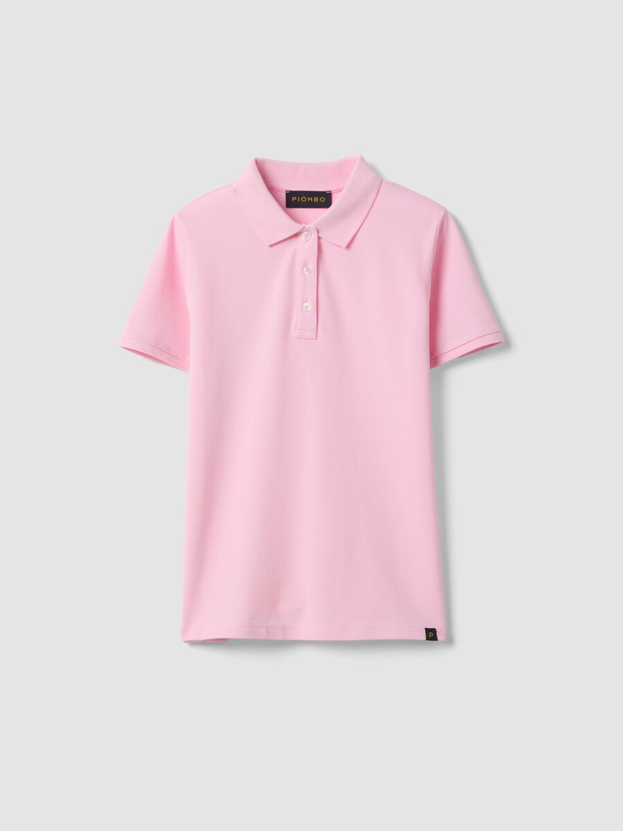 Pink organic cotton polo regular fit_0