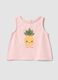 Top rosa justo em algod&atilde;o el&aacute;stico com estampado e aplica&ccedil;&atilde;o para beb&eacute; menina_0