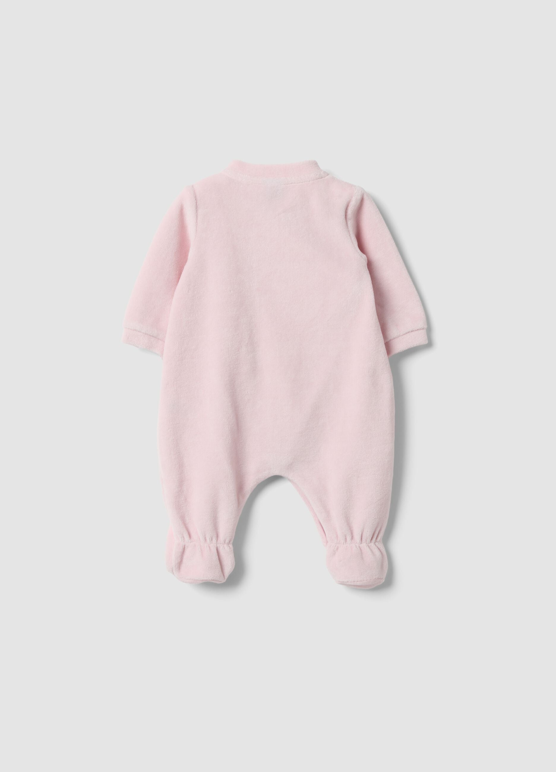 Rosa Minnie Strampler mit F&uuml;&szlig;chen aus Bio-Baumwollmix f&uuml;r Baby M&auml;dchen