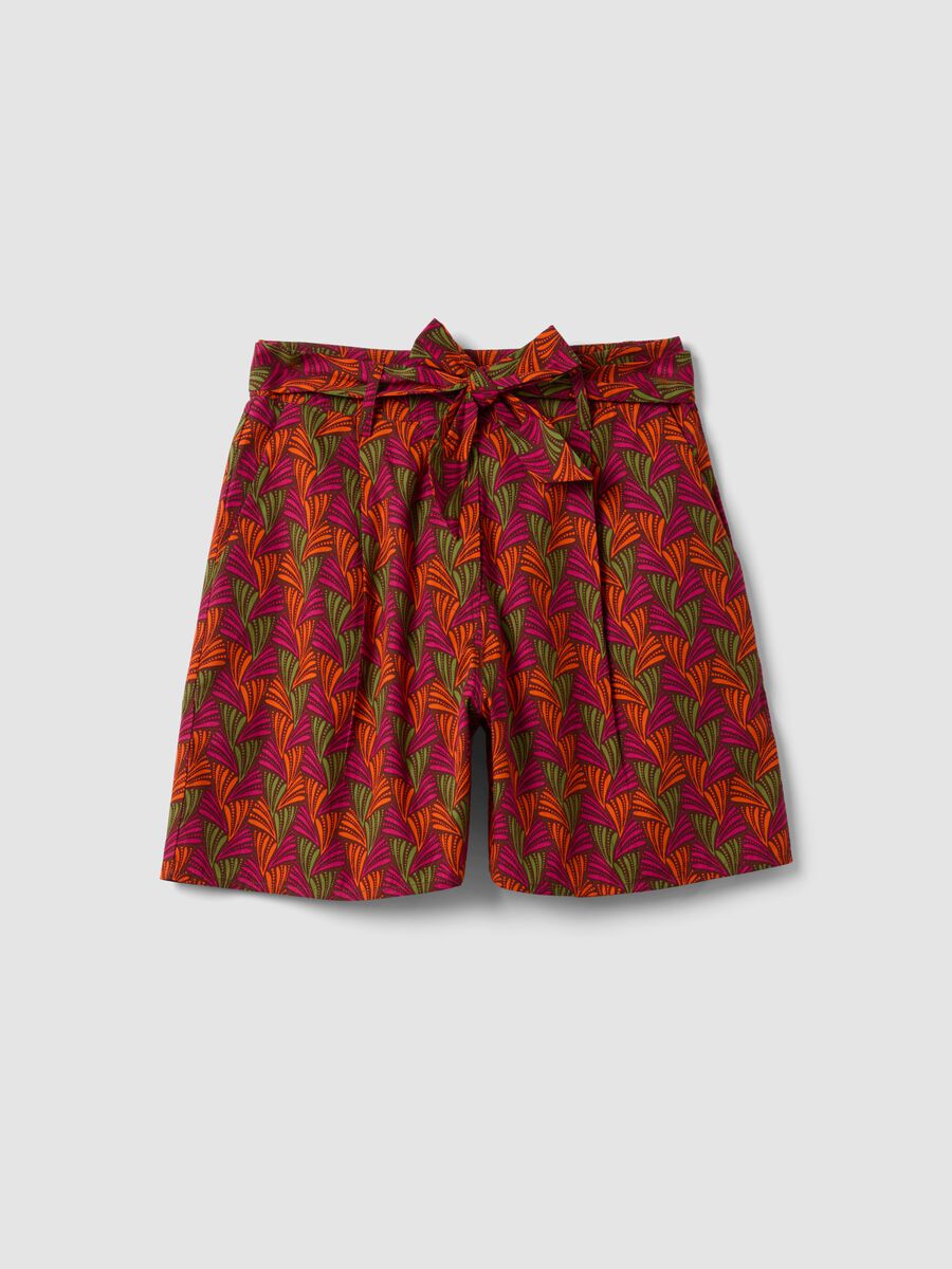 Short rojo de algod&oacute;n puro con estampado_4