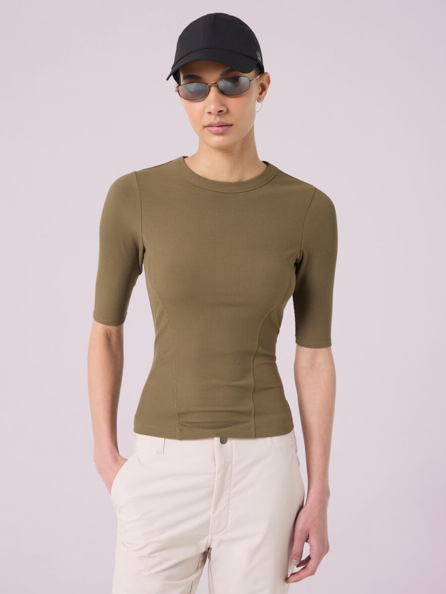 Ribbed stretch modal T-shirt ALTAVIA STUDIO_1