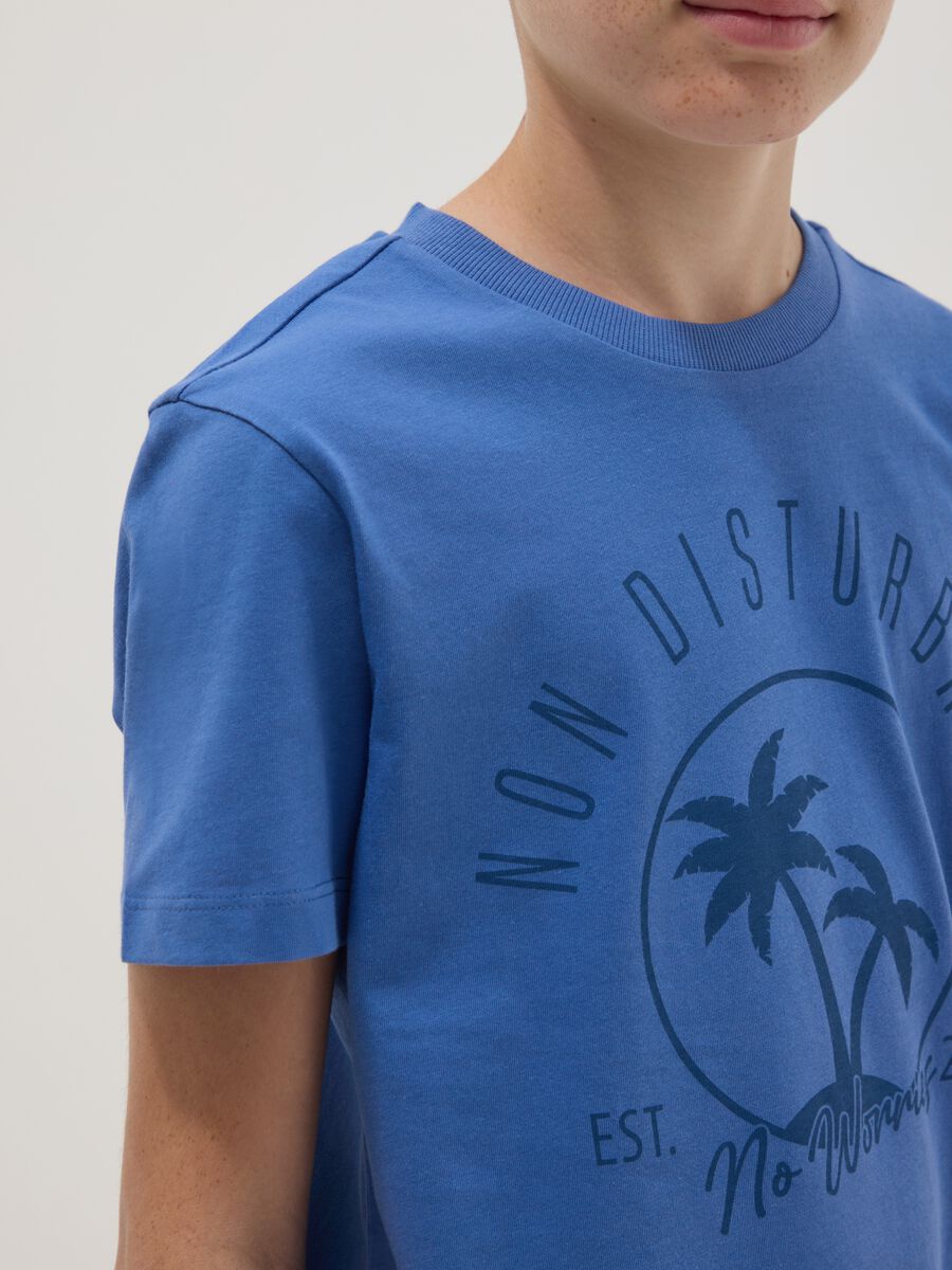 Camiseta azul de manga corta en puro algod&oacute;n org&aacute;nico_2