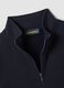 Sweatshirt azul em mistura de algod&atilde;o com gola redonda e fecho de correr, regular fit_5