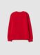 Red crew-neck sweatshirt in 100% cotton_2
