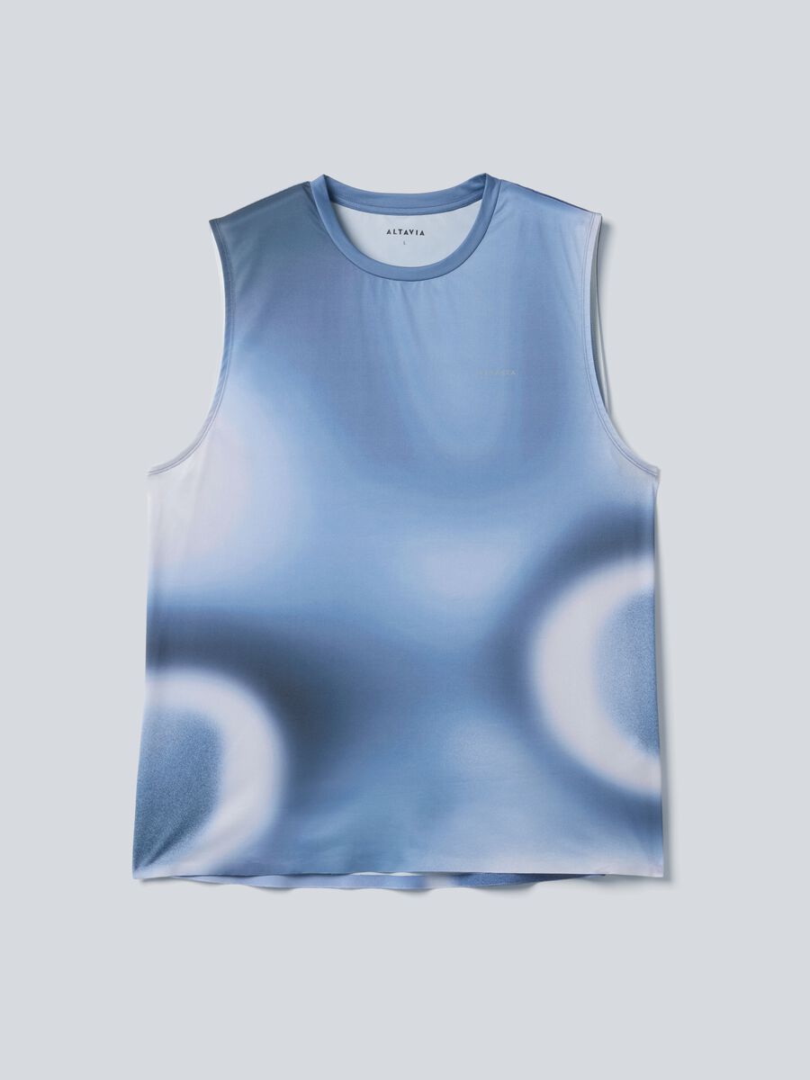 Hellblaues ALTAVIA COURT Tanktop aus Stretchmaterial mit Tie-Dye-Effekt_4