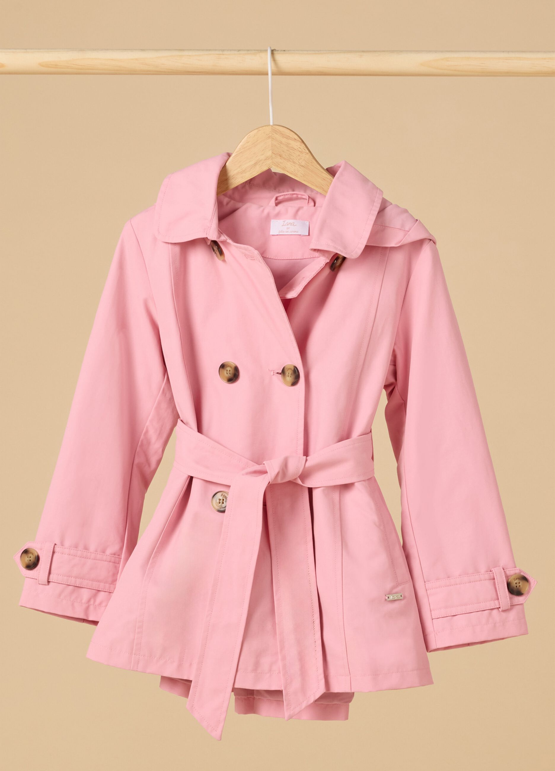 Cotton blend trench