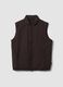 Brown stretch-fabric gilet with zip_0
