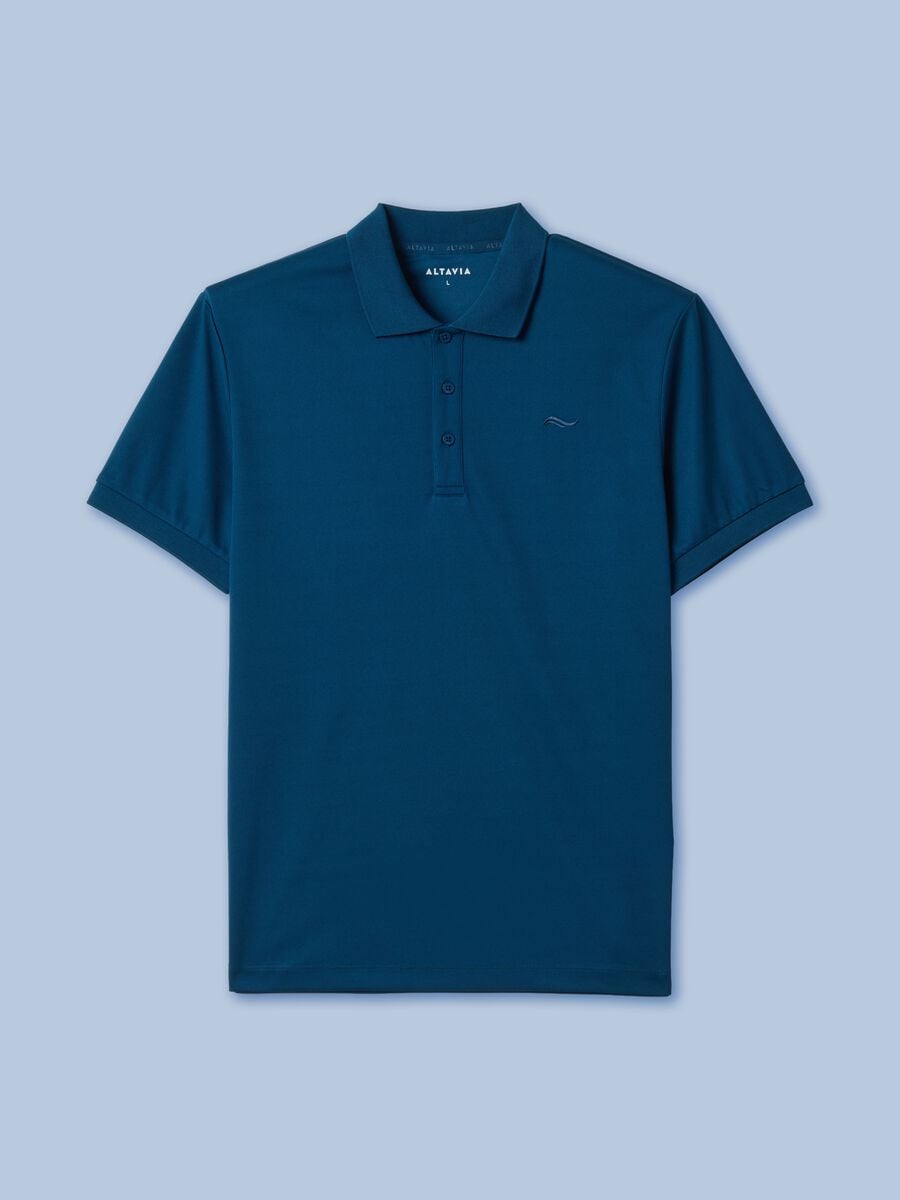ALTAVIA SAILING blue polo shirt with classic breathable collar_4