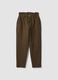 Baggy-Fit-Jeans aus braunem Denim aus reiner Baumwolle mit Paperbag-Bund_4