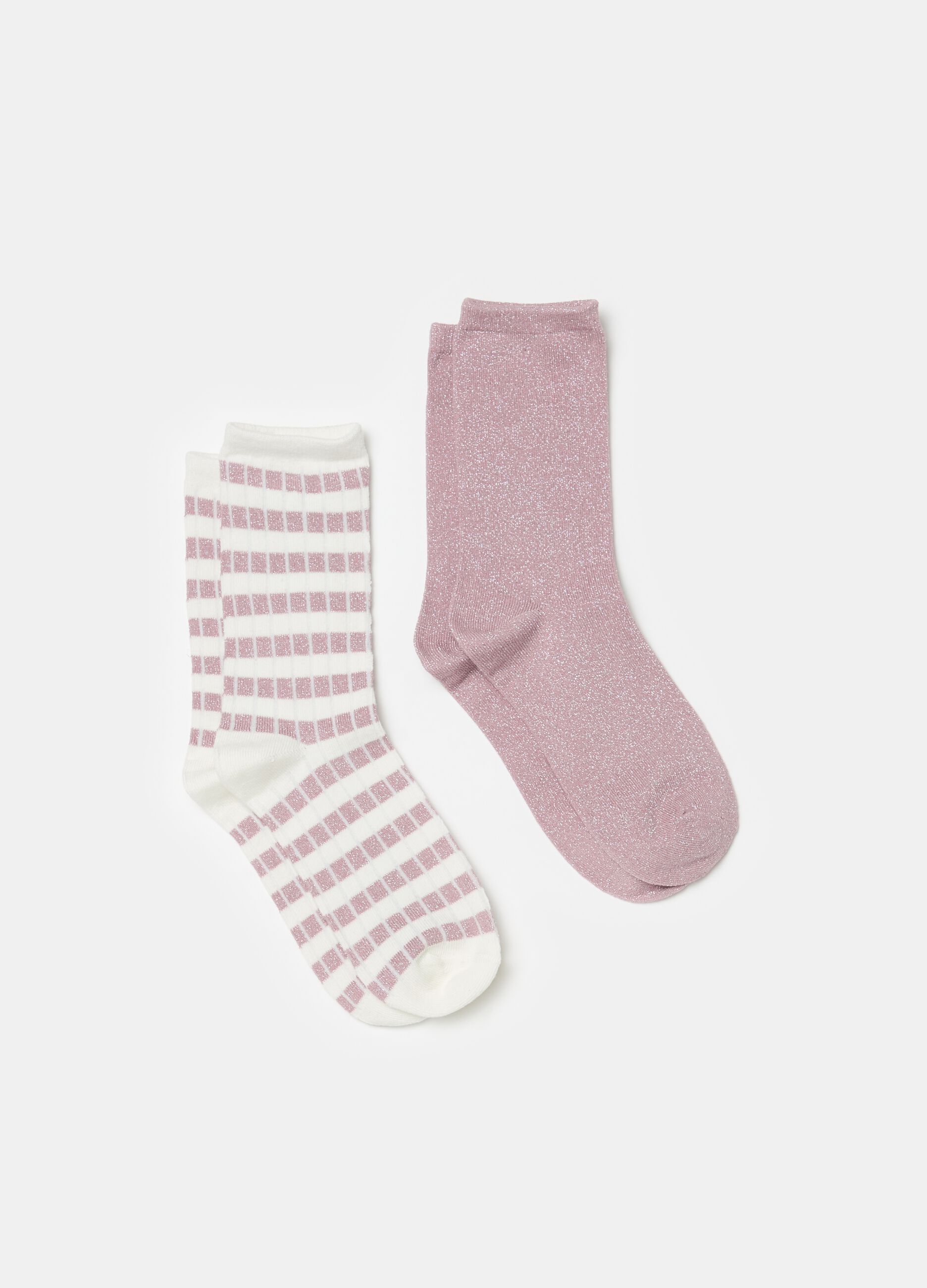 Two-pack stretch socks with lurex