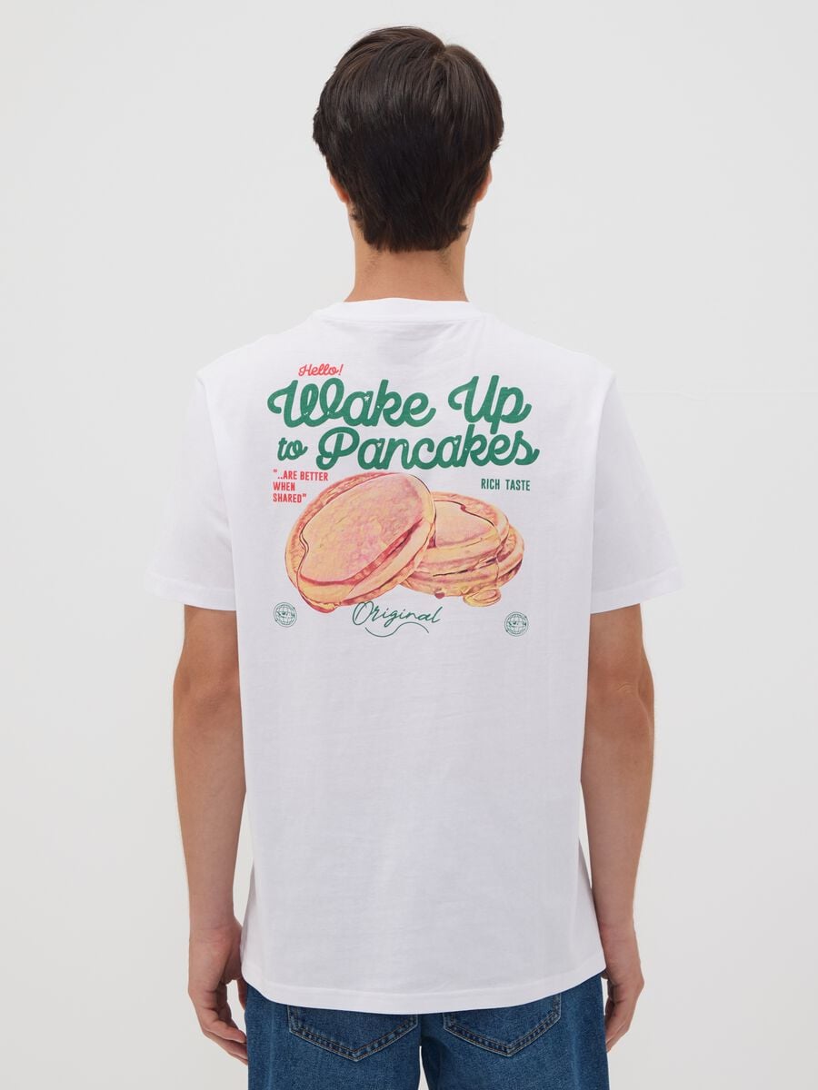 White pure cotton jersey T-shirt with print, regular fit_3