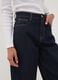 Dark wash pure cotton denim barrel-fit jeans_3