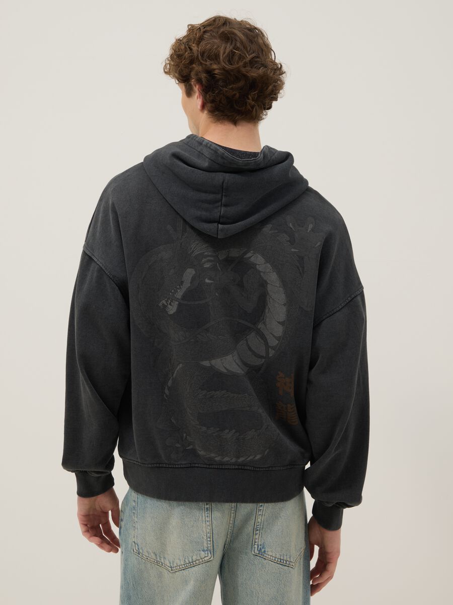 Grey oversized cotton-blend hoodie with Dragon Ball print_2
