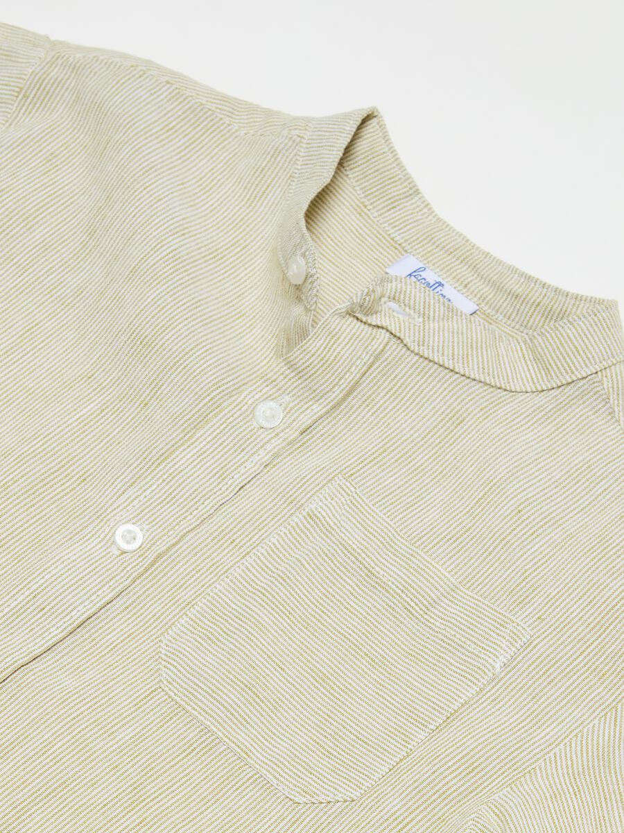 Linen and cotton shirt with top pocket_2