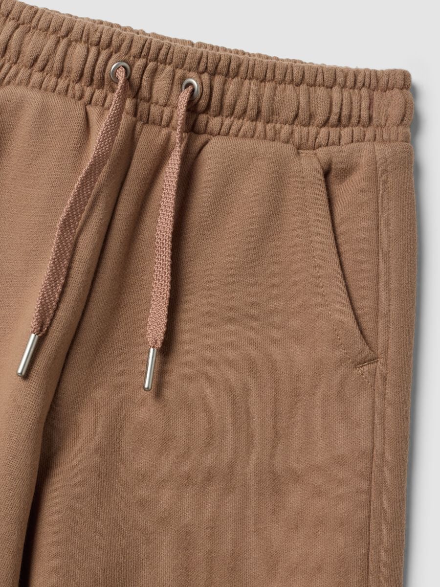 Pantaloni culotte marroni in puro cotone organico per bambina_2