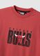 T-shirt vermelha de algod&atilde;o puro corte regular com estampa Chicago Bulls_1