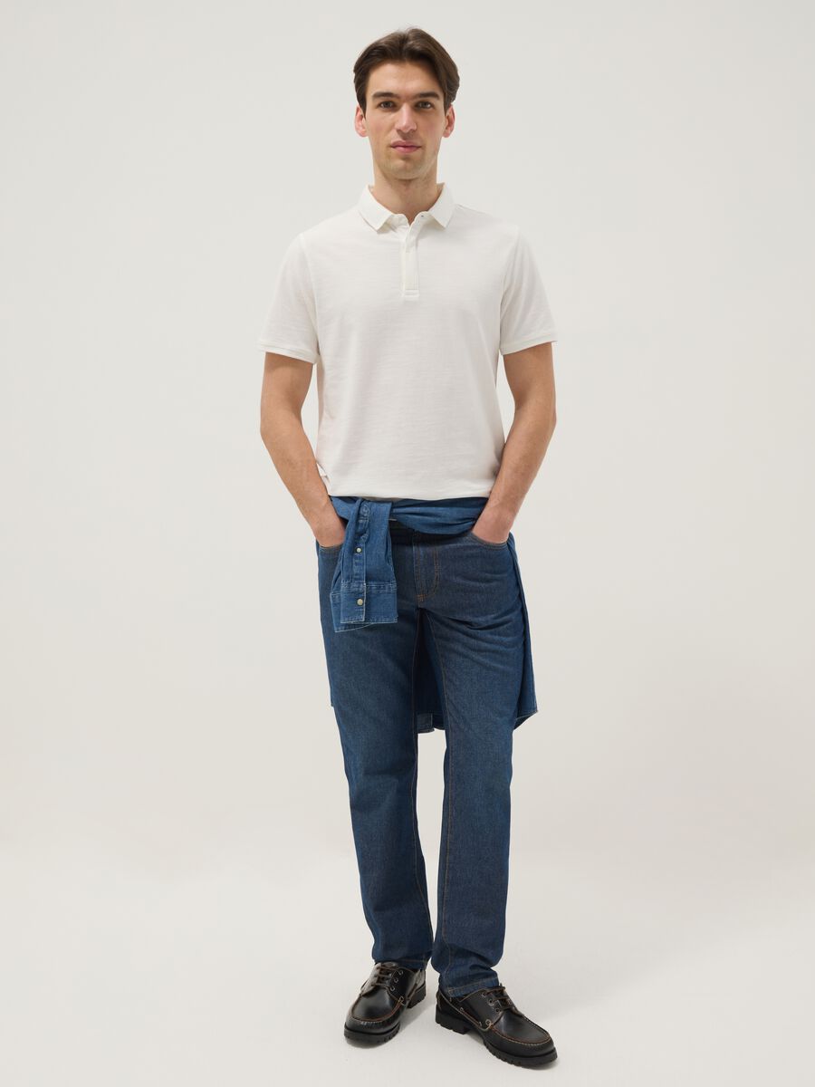 White pure cotton polo regular fit_1