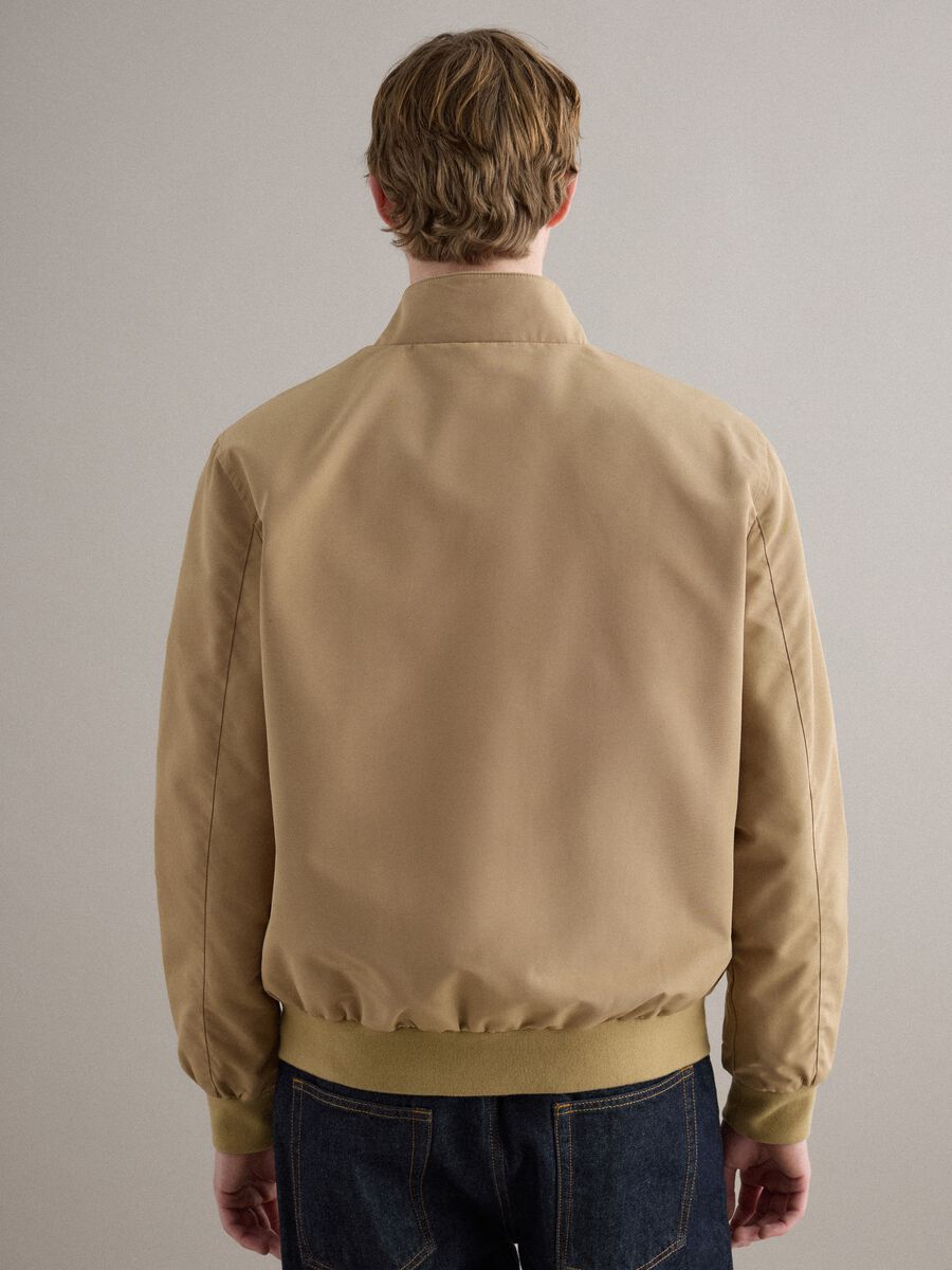 Beige regular fit jacket with zip_2