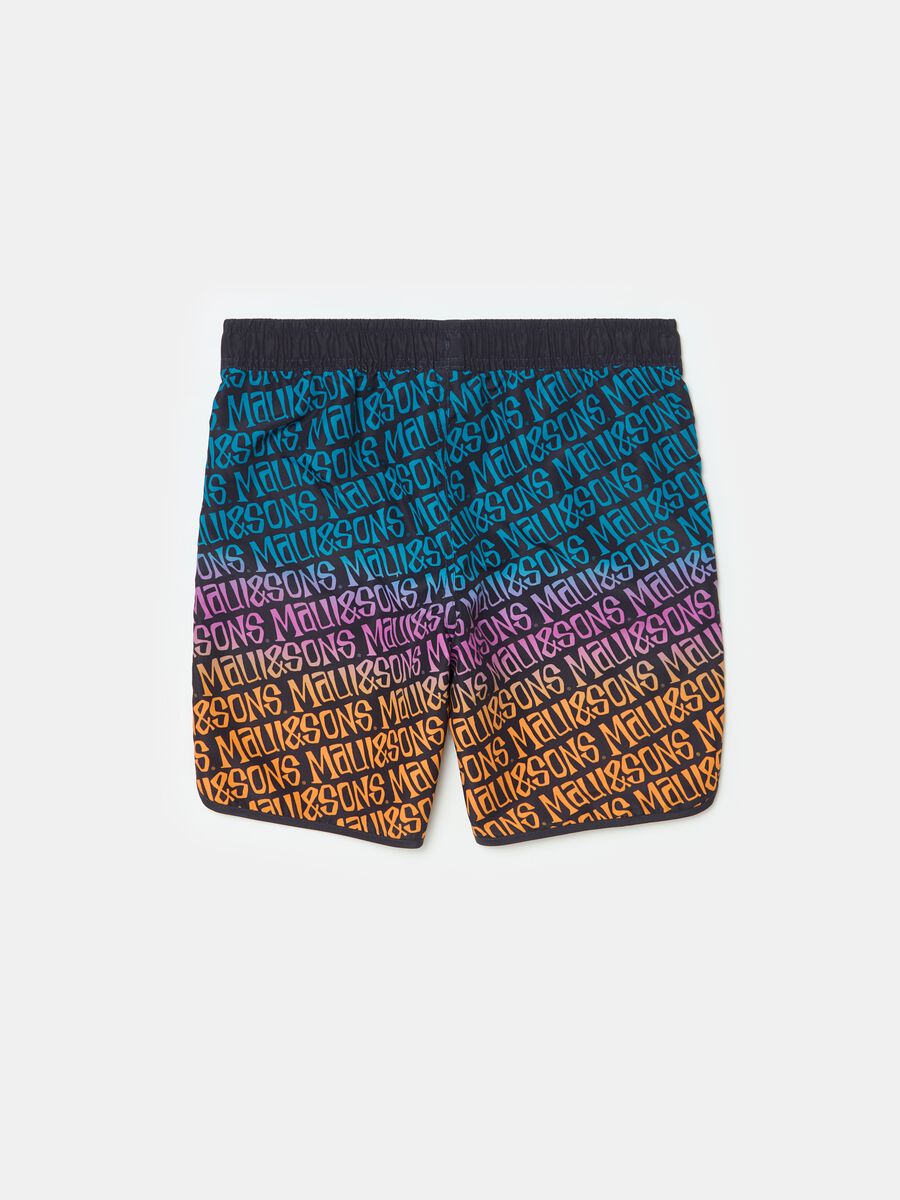 Swimming shorts with drawstring and print_1