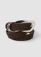 Brown genuine leather belt with metal buckle_2