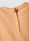 T-shirt laranja de menina em mistura de algod&atilde;o, corte regular com bordado_3