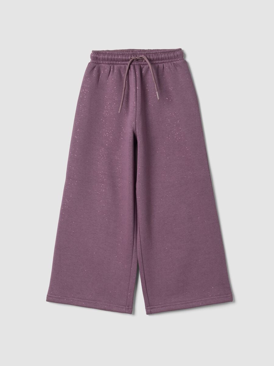Purple wide-leg joggers with elasticated waistband_0