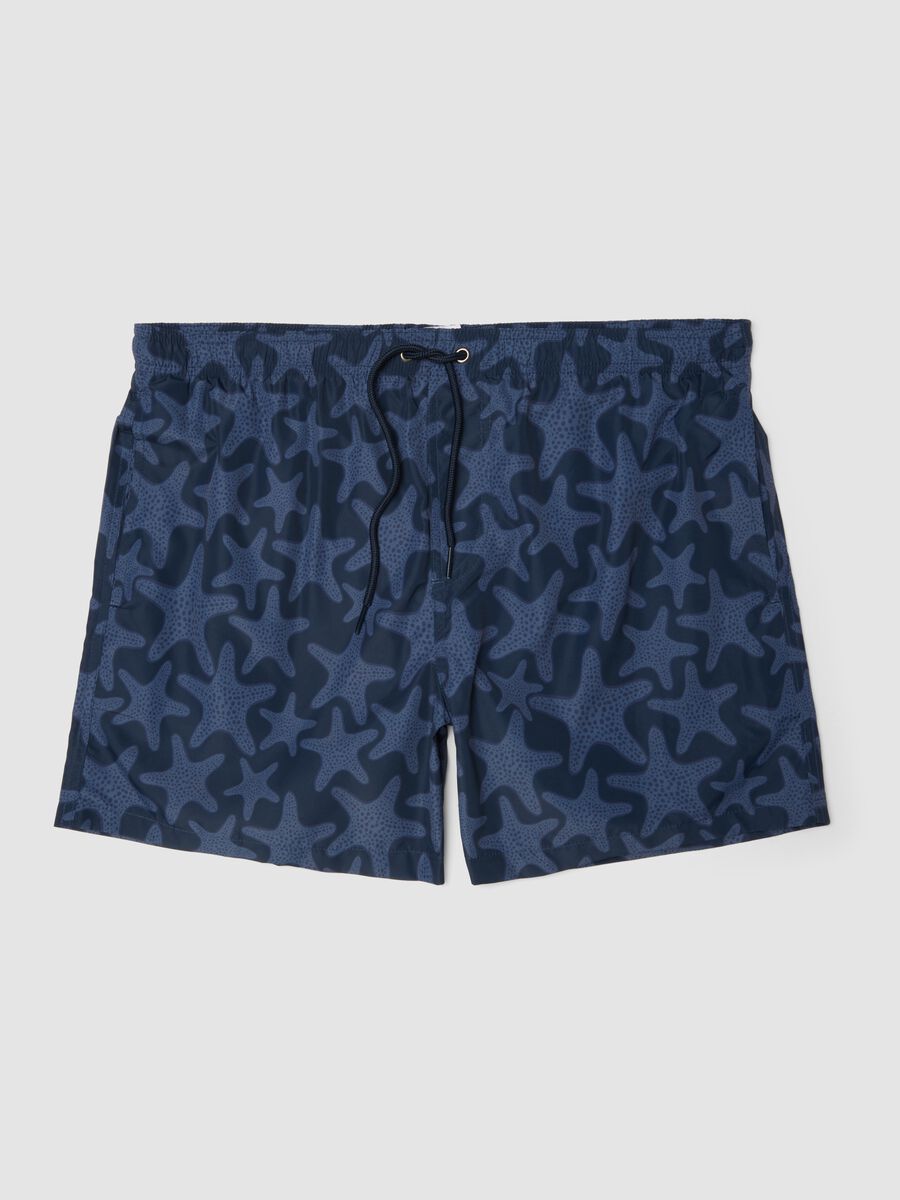 Blue swim shorts with starfish print_4