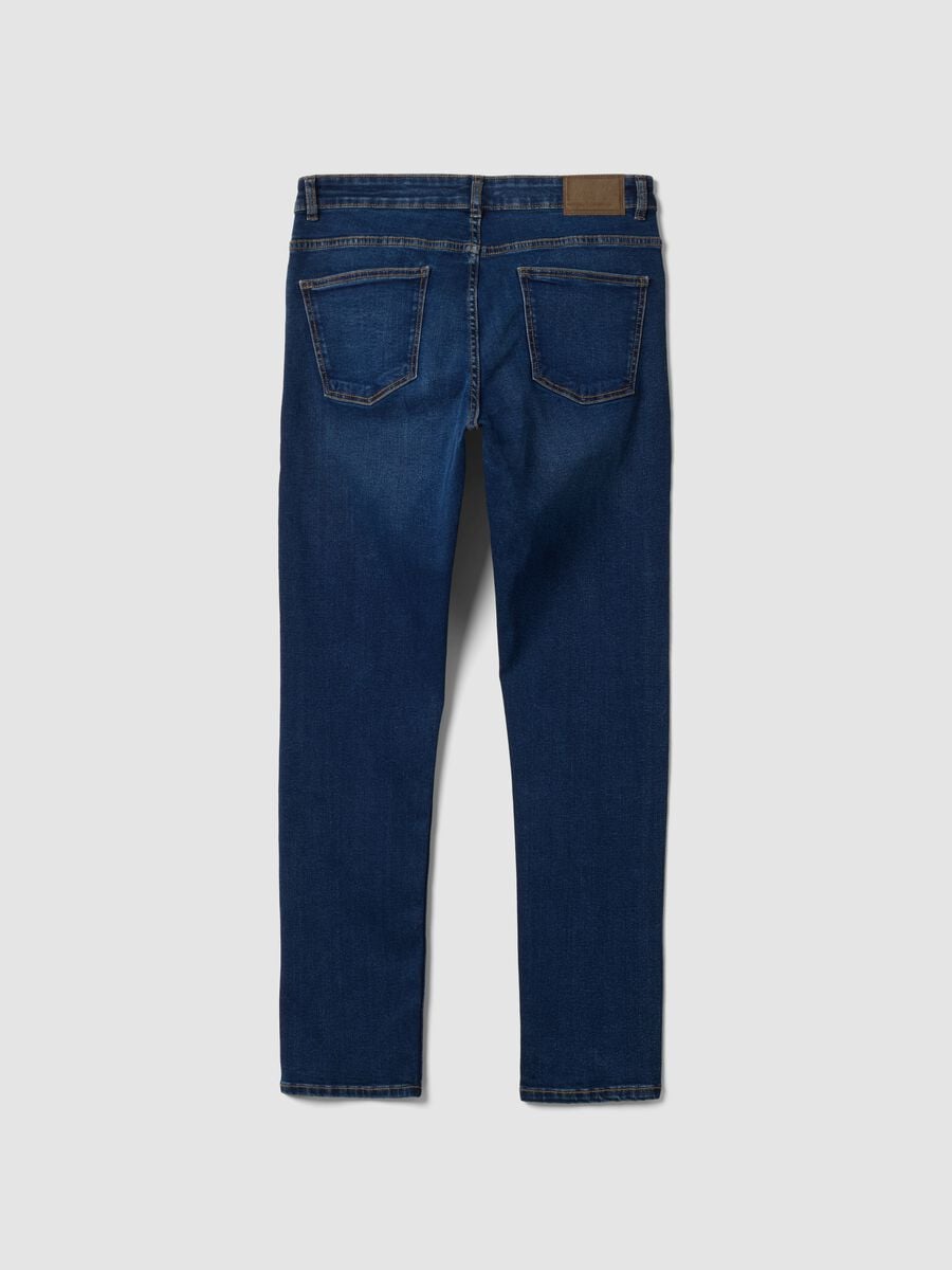 Blue stretch-cotton denim skinny-fit jeans_1