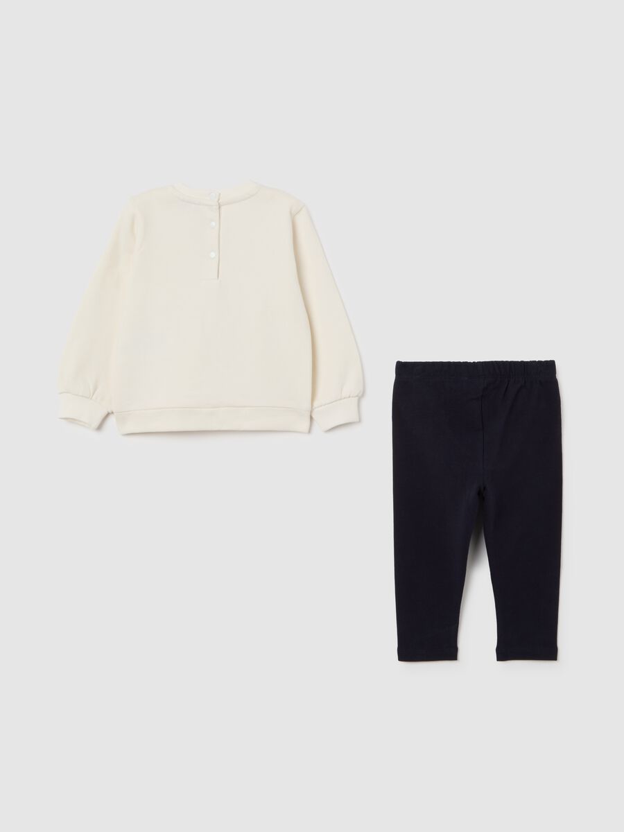 Girls' multicolour cotton sweatshirt and trousers set_1