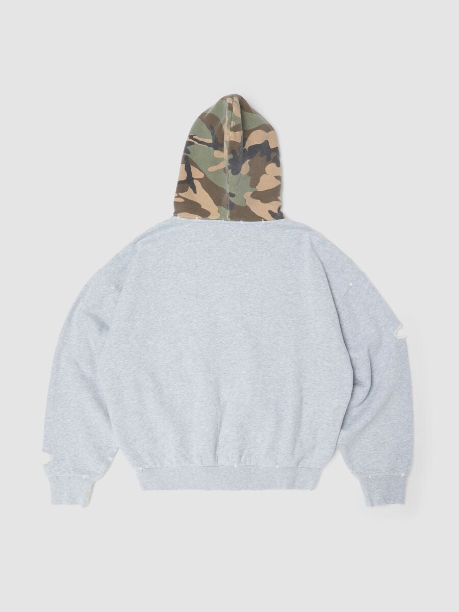Hoodie mit durchgehendem Reissverschluss in Sunfaded Grey & Camo_6
