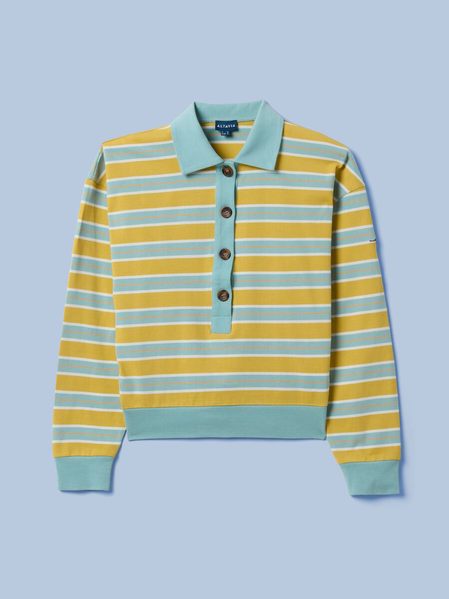 Gestreiftes ALTAVIA SAILING Langarm-Poloshirt aus reiner Baumwolle_4
