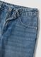 Blue denim straight-fit jeans in a cotton and viscose blend for girls_2