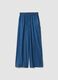 Blue wide-leg pure lyocell trousers, regular fit_4