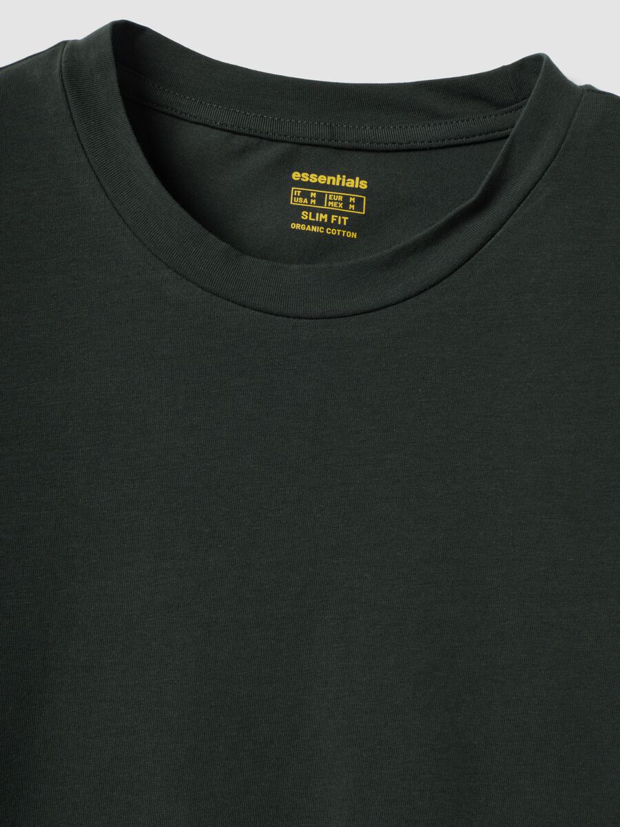 Green organic cotton slim-fit short-sleeve T-shirt_5