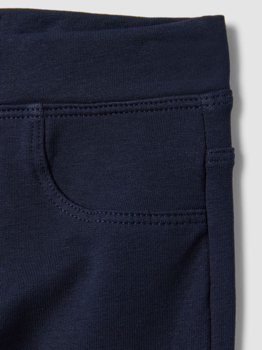 Girls' blue slim-fit stretch organic cotton treggings_3