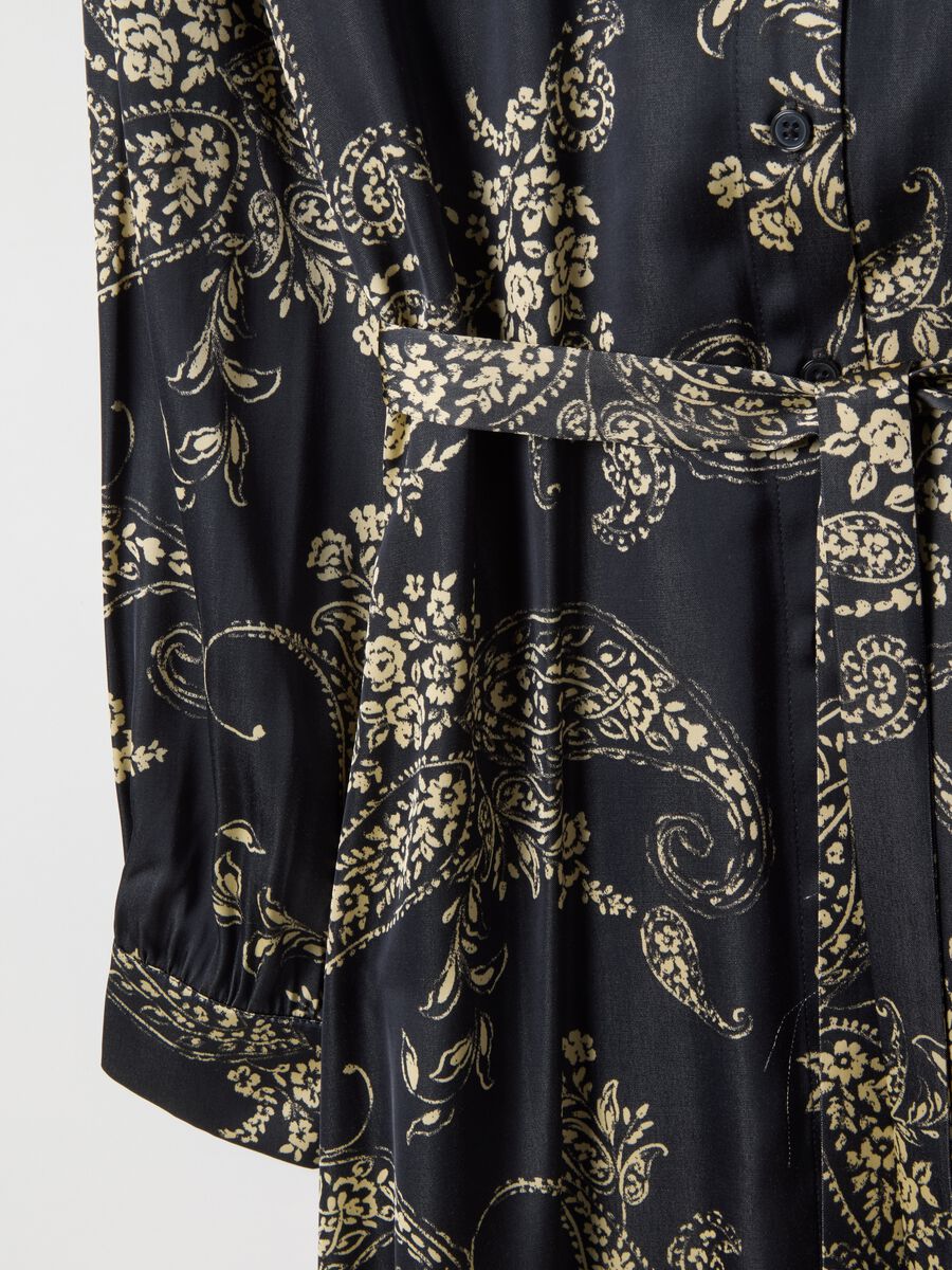 Multicolour viscose blend shirt dress regular fit with floral pattern_5